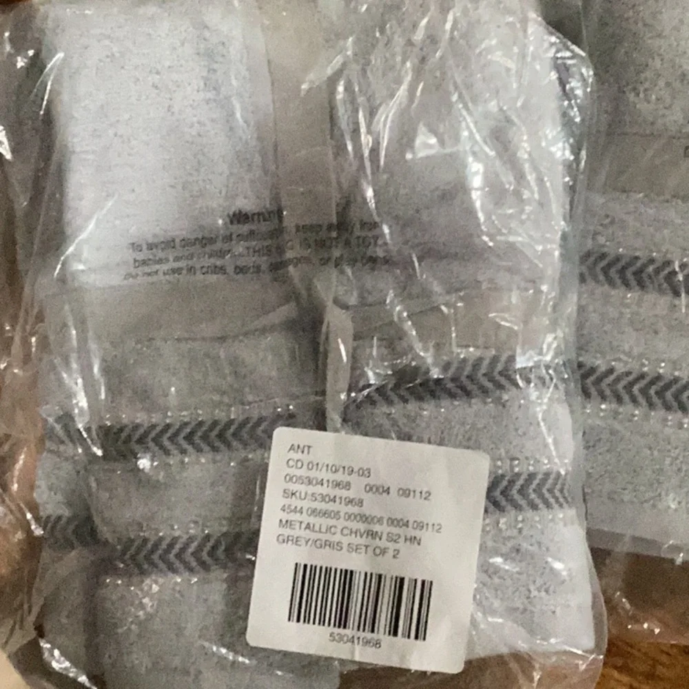 Anthropologie Oeko-Tex Certified Eco-friendly Luxurious Cotton Hand Towels NWT